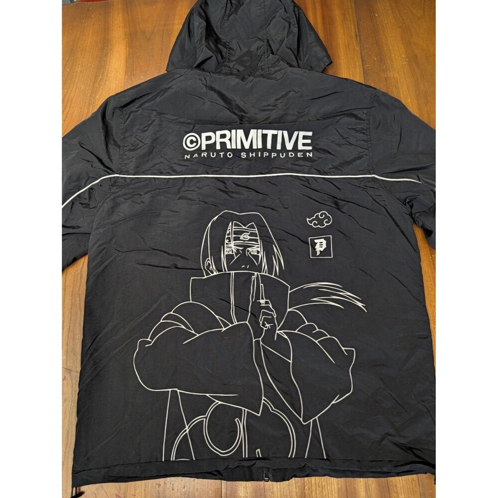 Primitive Naruto Shippuden Itachi Uchiha Windbreaker Jacket Mens Black Large L